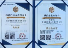 AAA科技推廣行業誠信單位與AAA誠信企業家