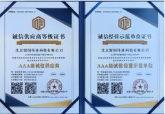 AAA級誠信供應商與AAA級誠信經營示范單位證書